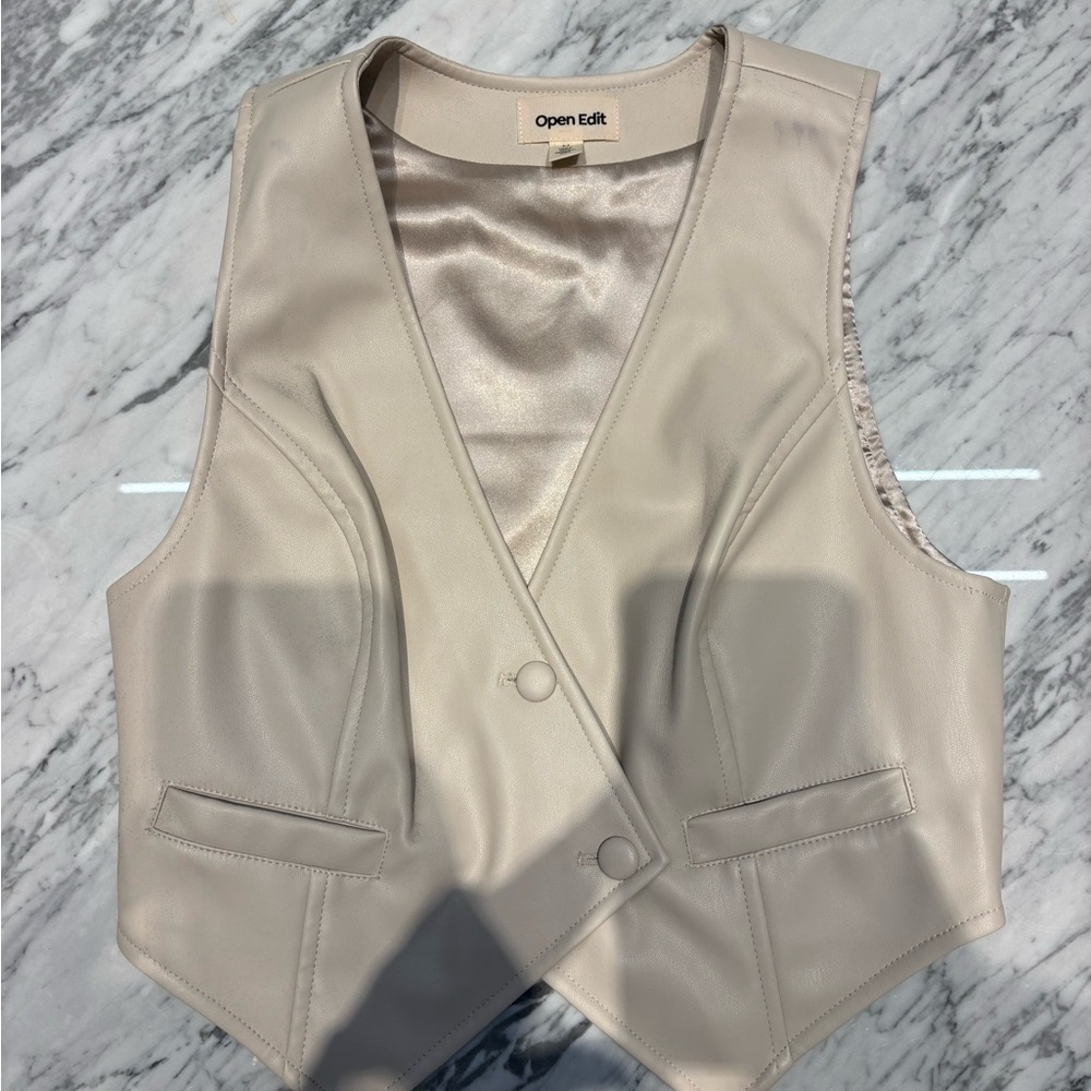 Open Edit Women's Cream Crop Top